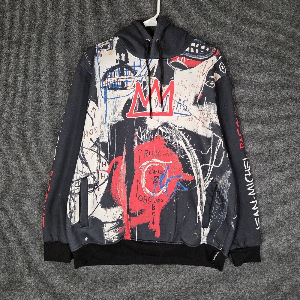 Jean-Michel Basquiat x Members Only Hoodie Mens Large Graphic Art Pullover
